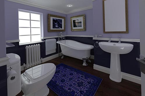 3d render classic bathroom interior