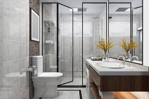 3d rendering luxury modern design bathroom toilet