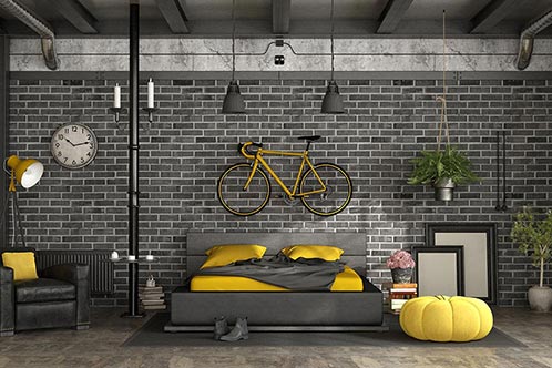 Black Yellow Master Bedroom